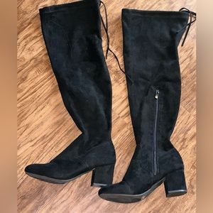 Black suede knee boots 8.5
